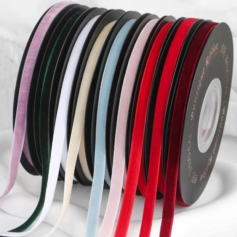 Velvet Ribbon Roll - 5 yards/rol breed 6mm fluwelen lint