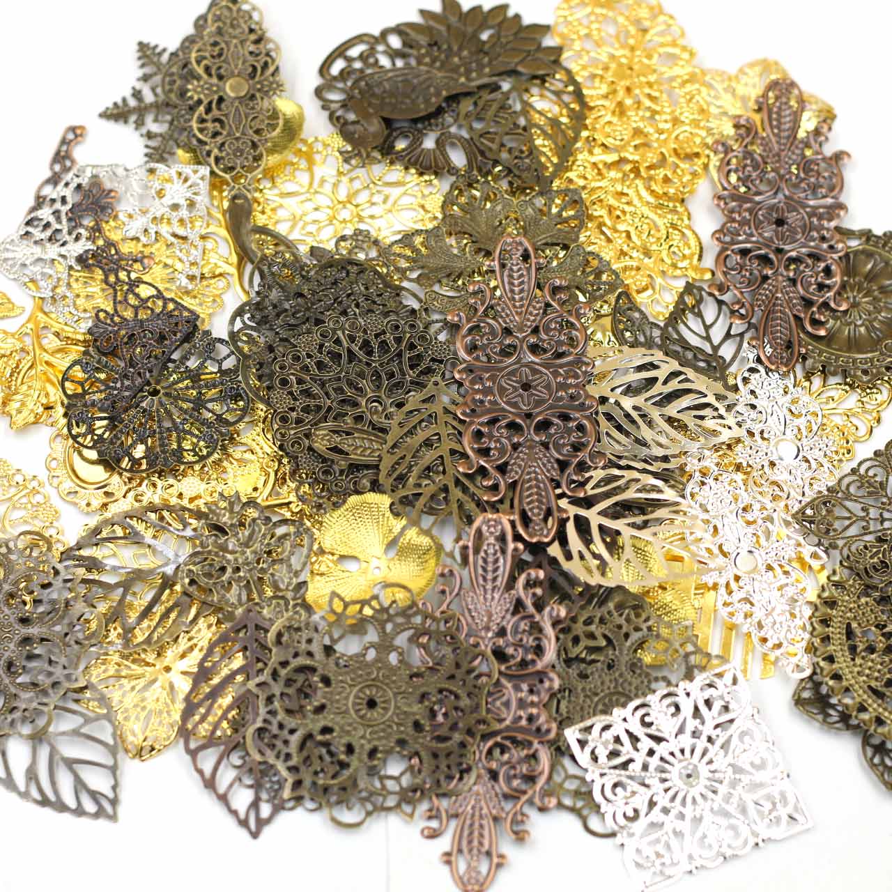 Embellish Craft - Versieringen Connectors Willekeurige Gemengde Driehoek Bloemenpatroon