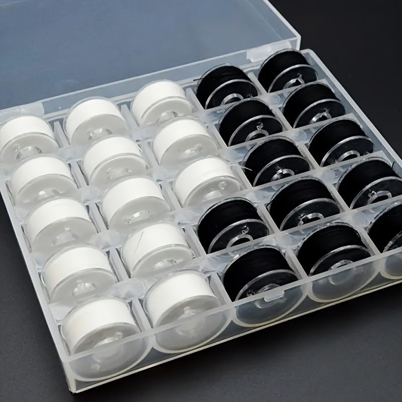 Craft Embellishment Storage - 25/PCS/DOOS Wond Naaigaren, Zwart en Wit