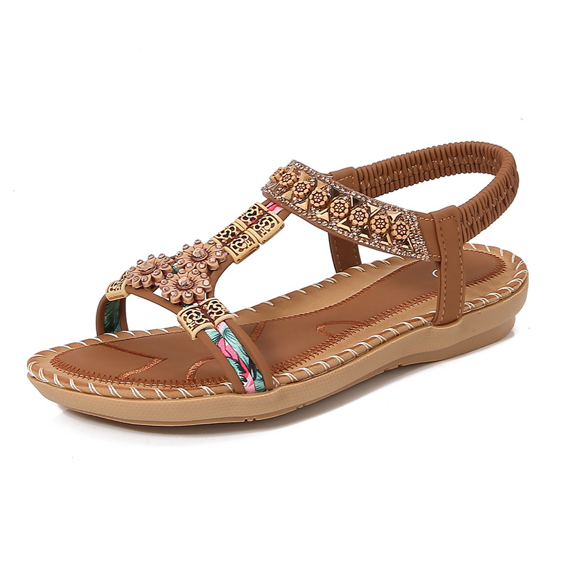Sew On Rhinestone - Mode Bohemian zomer sandalen dames strass