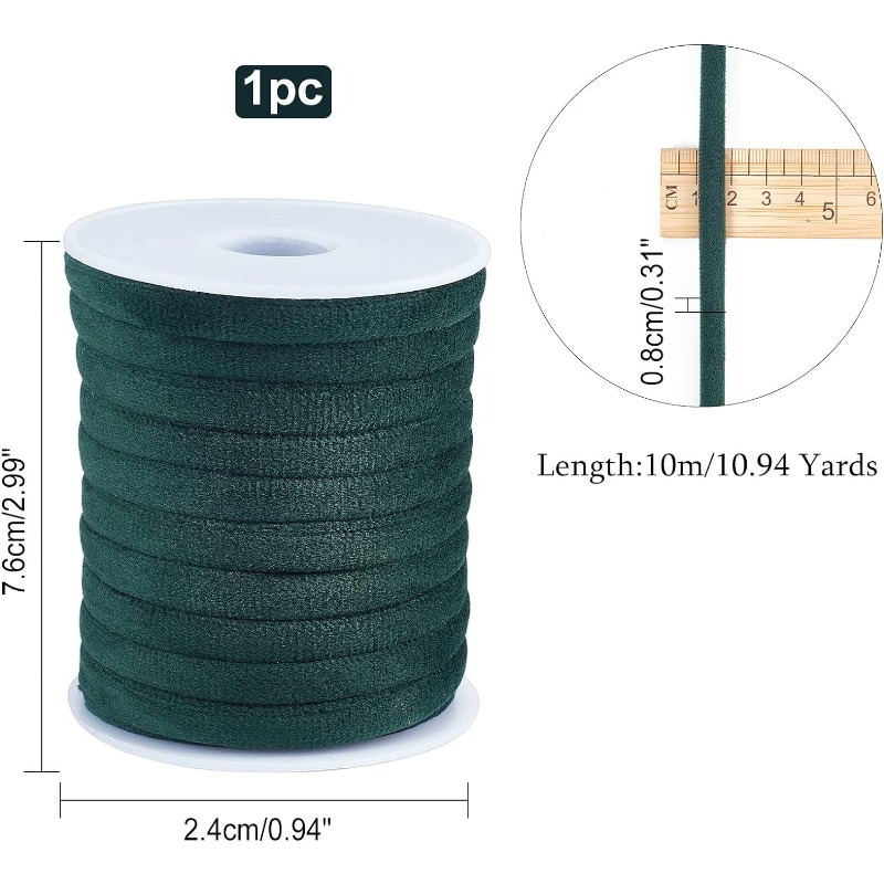 1 Roll 10 m 8mm Donkergroen Fl - Velvet Ribbon Roll recensie en prijs