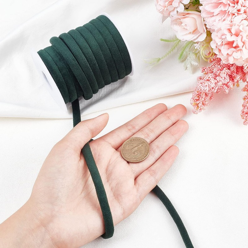 1 Roll 10 m 8mm Donkergroen Fl - Velvet Ribbon Roll recensie en prijs
