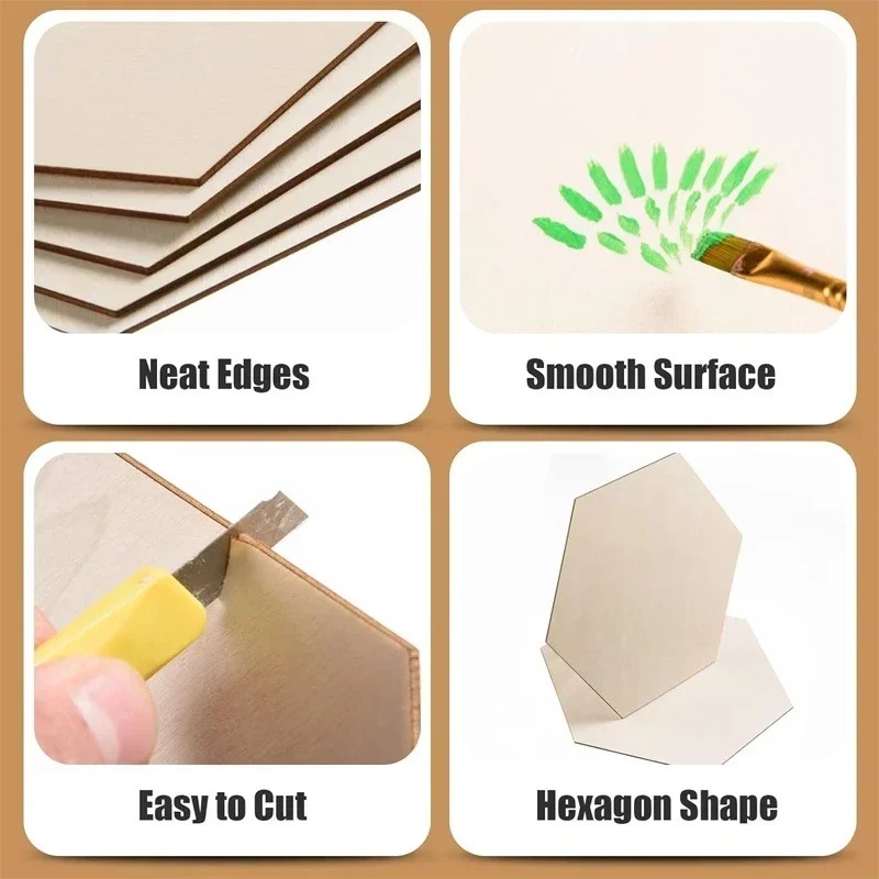 10-120mm Houten Zeshoek Blank  - Embellish Craft recensie en prijs